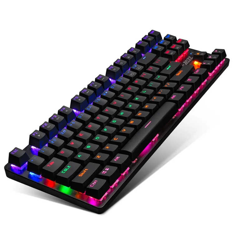 Ajazz металлическая панель 87 клавиш USB Проводная Механическая игровая клавиатура с