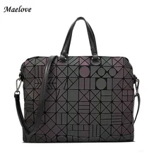 Maelove 2017 Nueva Marca de Fábrica Famosa logo bolsa de Geometría Mujeres Totes Lentejuelas Espejo Saser Llano Plegable Luminoso bolso baobao bolso