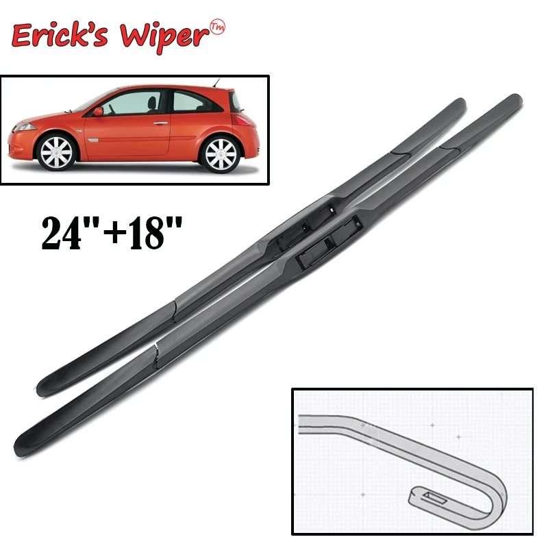 

Erick's Wiper Front Hybrid Wiper Blades For Renault Megane 2 2002 - 2006 Windshield Windscreen Front Window 24"+18"