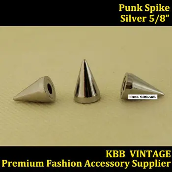 

100pc Cone Spikes Screwback Spike Rock DIY Stud 5/8" Silver ----Free shipping