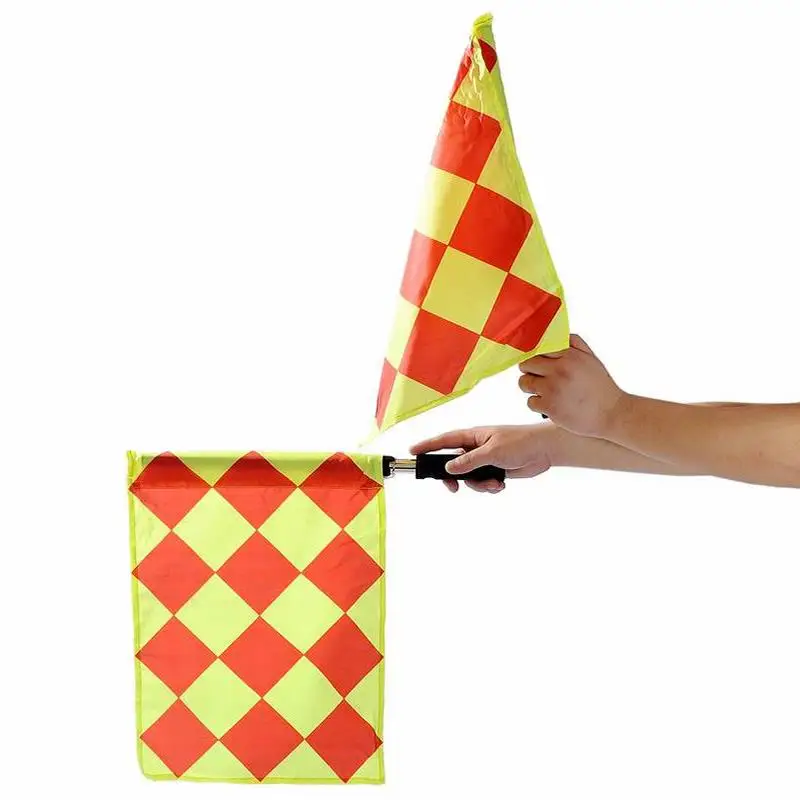 Football Linesman Flags Soccer Referee Flag 2PCS Hockey Team Sports Rugby Dropshipping Training