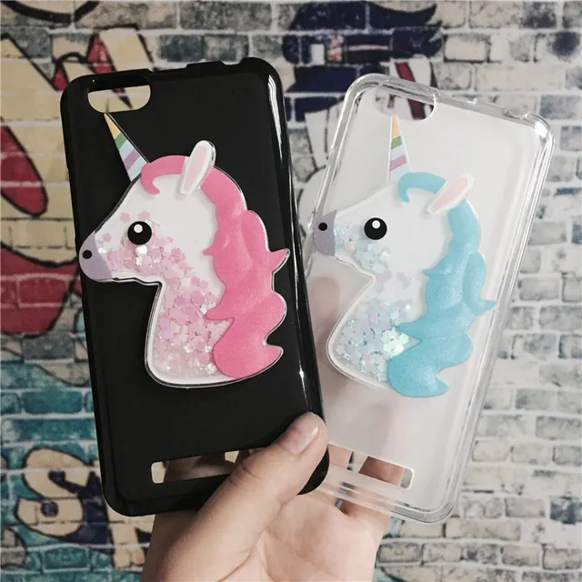 Best Price 3D Unicorn Quicksand Liquid Soft Silicone Case for Lenovo Vibe C A2020 Phone Cover Cartoon Diamond Funda Coque Fashion Owl Capa