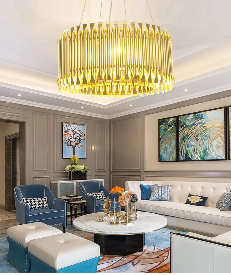 Nordic Aluminum LED Pendant Lamp Gold pendant light Living Room Restaurant Study Decor Pendant Lamp - 32896143527