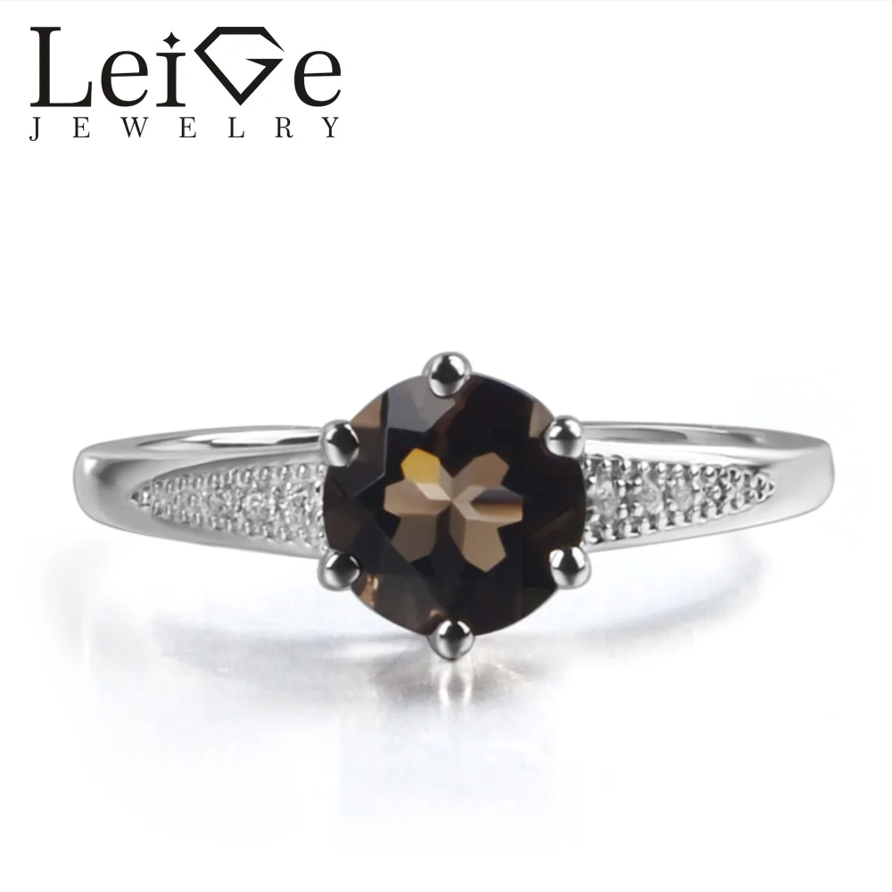 Leige Jewelry Natural Brown Color Smoky Quartz Gemstone Round Shape Prong Setting Career Rings With Stone 925 Sterling Silver
Leige Jewelry Natural Brown Color Smoky Quartz Gemstone Round Shape Prong Setting Career Rings With Stone 925 Sterling Silver