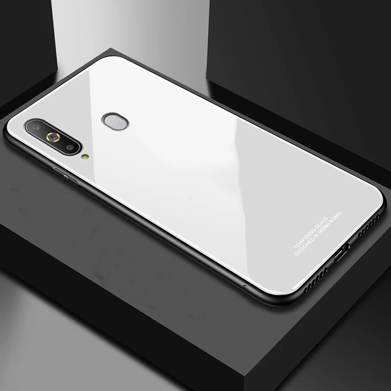 Rezzol For Samasung Galaxy A60 Case Tempered Glass Hard Back Cover Case With Silicone Frame For Samaung A60 Phone Case