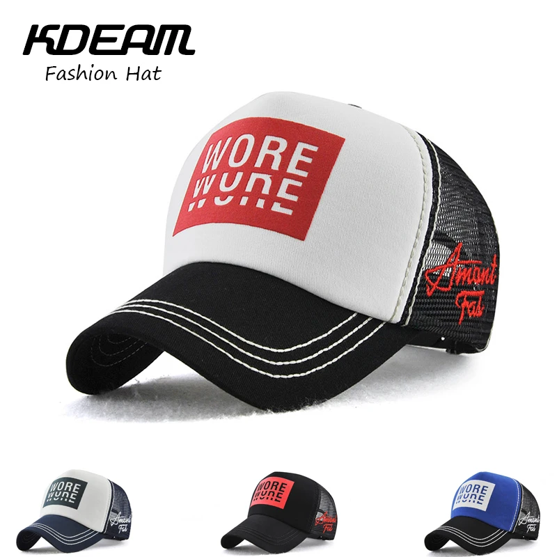 Дышащая сетчатая бейсболка кепка модная шапка Новые мужские/женские уличные кепки регулируемые 4 цвета хлопок быстросохнущие KDEAM G15931