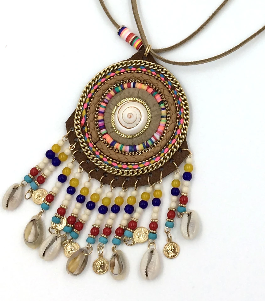 Nuevo personalizado a mano bohemia joyería declaración atrapasueños largo Cordón de cuero collares para mujeres|necklaces for women|bohemia jewelrycord necklace - AliExpress