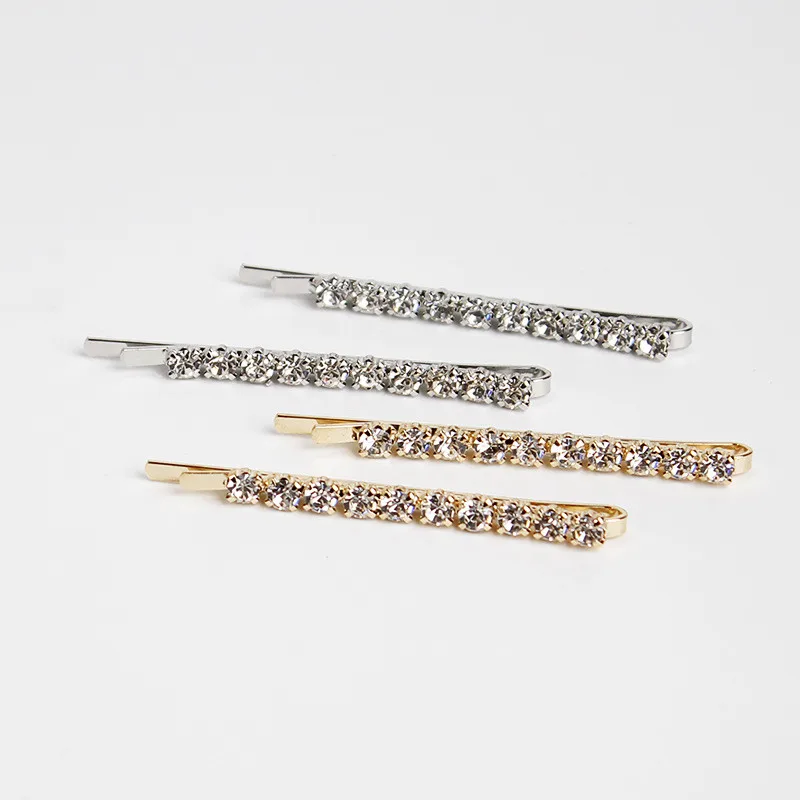 

New arrival Fashion women Hair accessories cute strip rhinestone hair clips elegant headwear ins style bling-bling hairclips