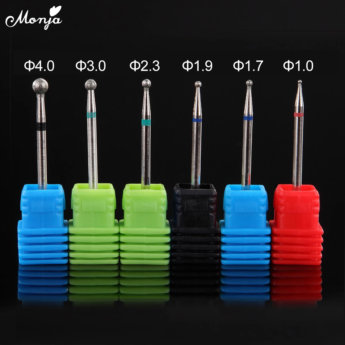 

Monja Nail Drill Bit Rotary Burr Milling Cutter Round Head for Pedicure Electric Machine Device Manicure Sanding Nail Art Tool