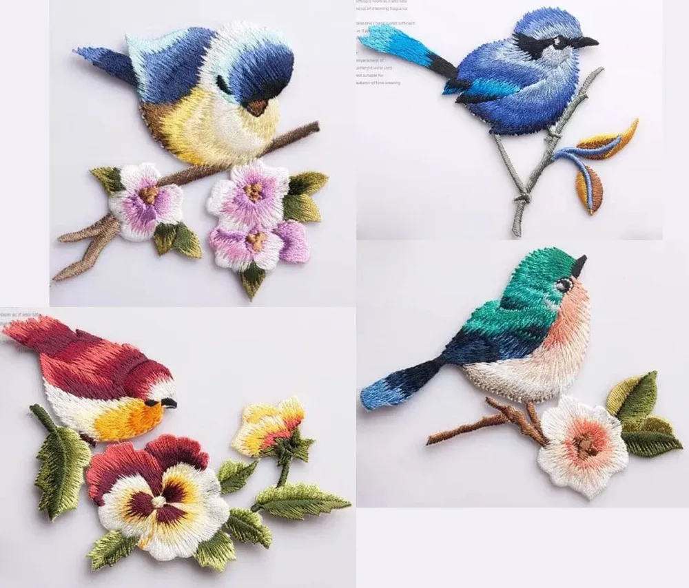 2017 birds patch embroidery iron on patches for clothes hand embroidery designs app