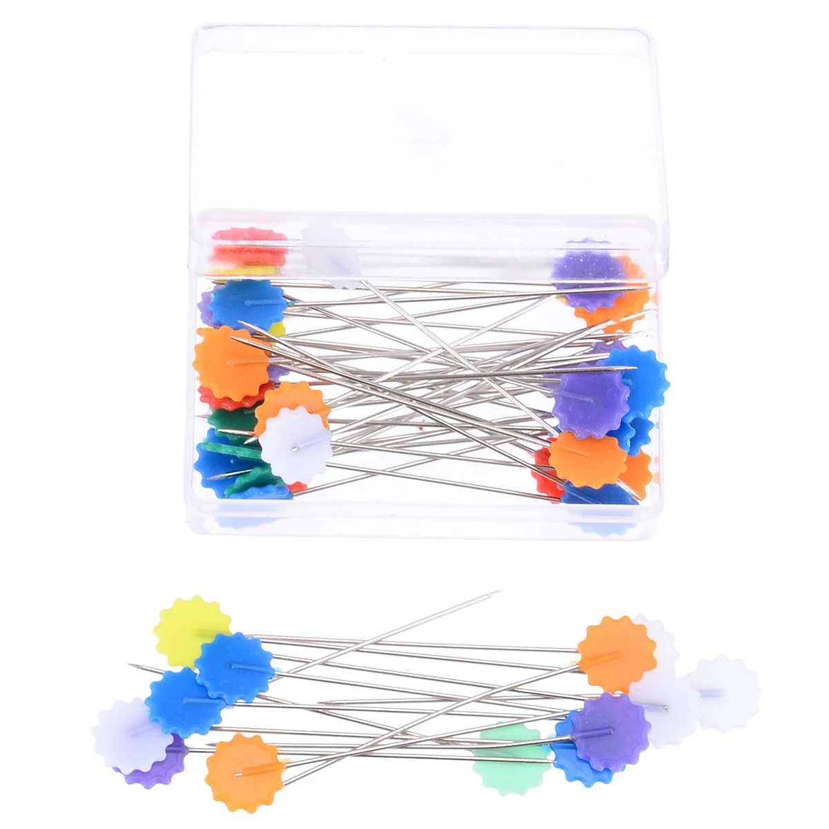 100Pcs Patchwork Tools Button Flower Head Sewing Pins Knitting Needle Sewing Contacts Quilting Accessories DIY Craft Color: 2 # Flower 2