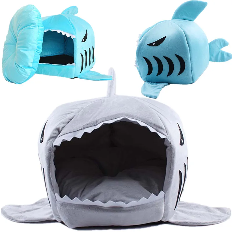 Shark Dog Bed 2 Size Pet Bed Warm Soft Teddy Small Dogs Kennel Dog