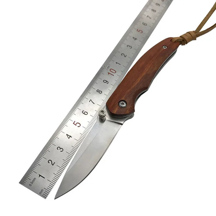 Hot DB8802 folding knife 9ER14 blade red sandalwood handle small outdoor portable EDC key chain gift | Инструменты