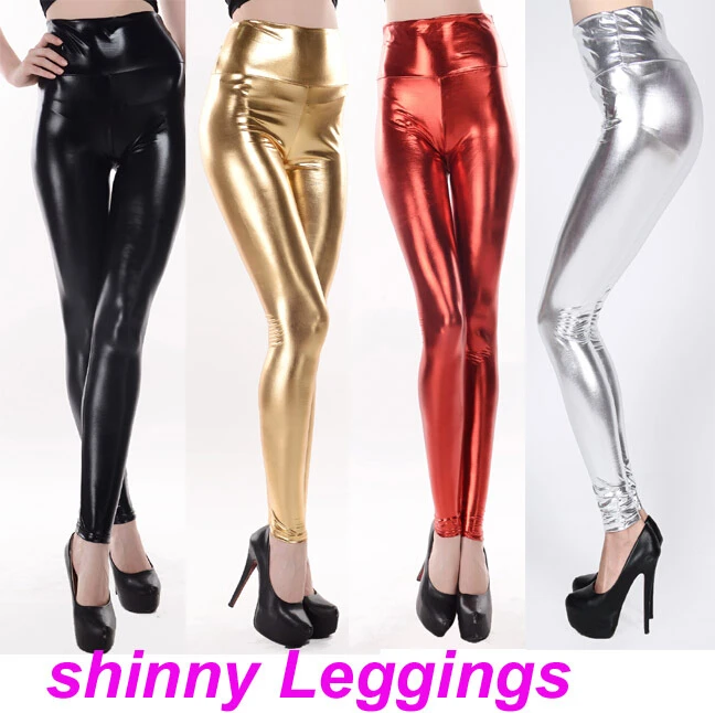 

XAXBXC 2018 Shiny Silver Gold Metallic Color Print Fitness Workout Push Up High Waist Women Leggings Slim Sexy Girl Hot Pants