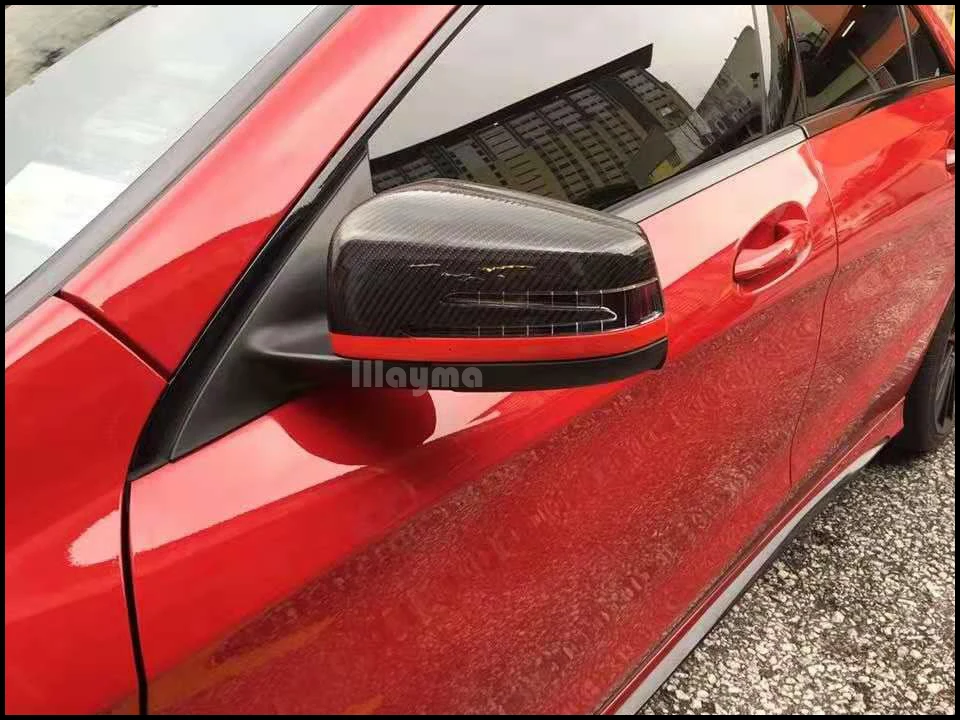 Углеродное волокно Сменное Зеркало Обложка для Benz CLS класс cls350 W218 2012- год для AMG красная линия для укладки волос ваши зеркала и добавит позитива вашей поездке, кепки