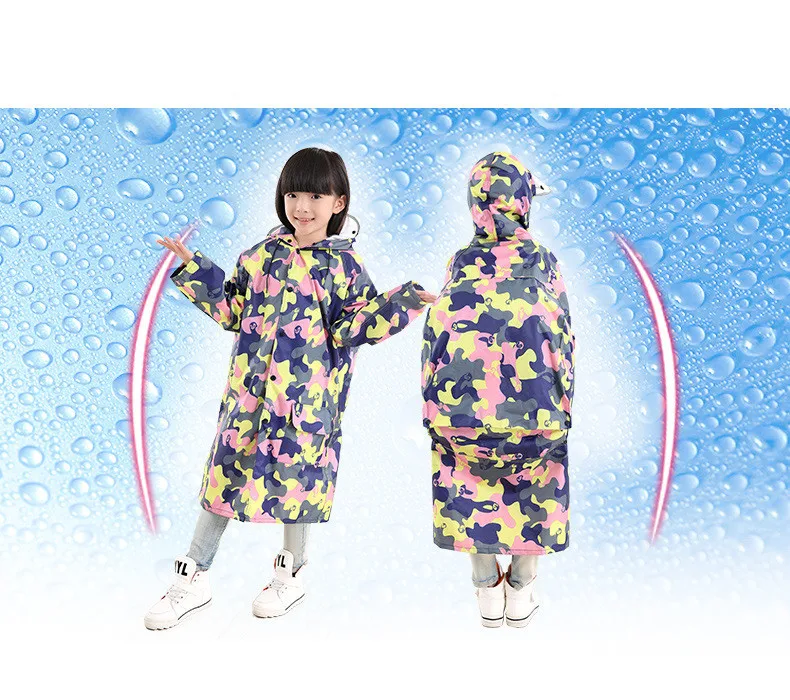 Утолщенные дождевики; детский Камуфляжный плащ; прозрачная защитная Экипировка для лица; модные дождевики; YY028