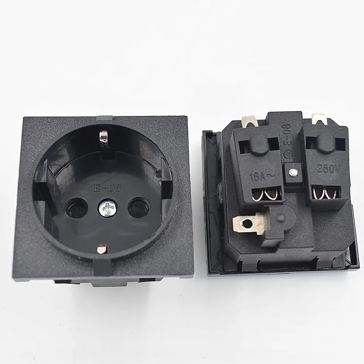 

5Pieces/lot E-08 Germany European AC Power Socket 16A 250V Korea Wiring Receptacle Power Outlet Schuko