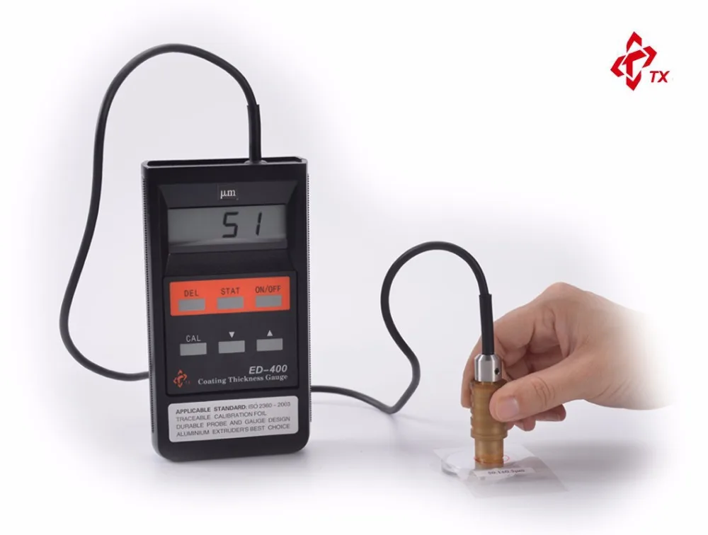 

Brand TX ED-400 Digital Coating Thickness Gauge Meter insulating coatings on non-ferrous metals 0~500um/0.1 Accuracy +-1um