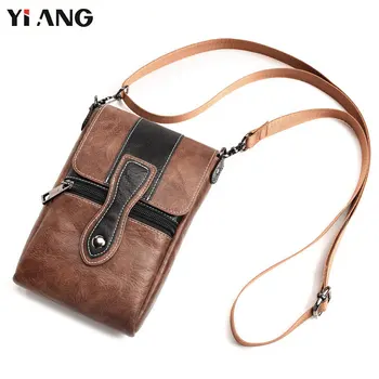 

6.3 inch Universal Waist Bags Fashion Men Casual Leather Shoulder Pocket PU Pouch Crossbody Bags Male Mobile Phone Bag