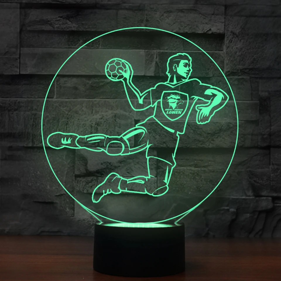 

7 Colors Change 3D Luminous Handball Players Shape Led Lighting Home Decor Night Light Kids Touch USB Lampara Table Lamp Gifts