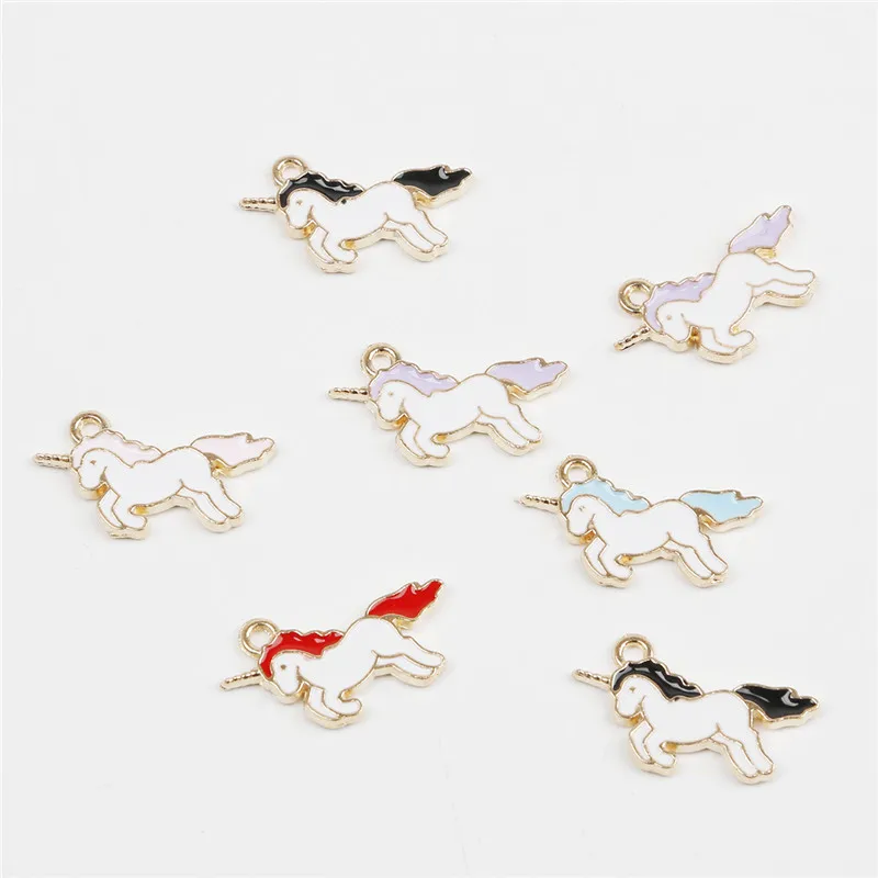 

10pcs/lots Fashion Cute Enamel Unicorn Charms Pendant For Necklace Earring Bracelet DIY Jewelry Findings Making