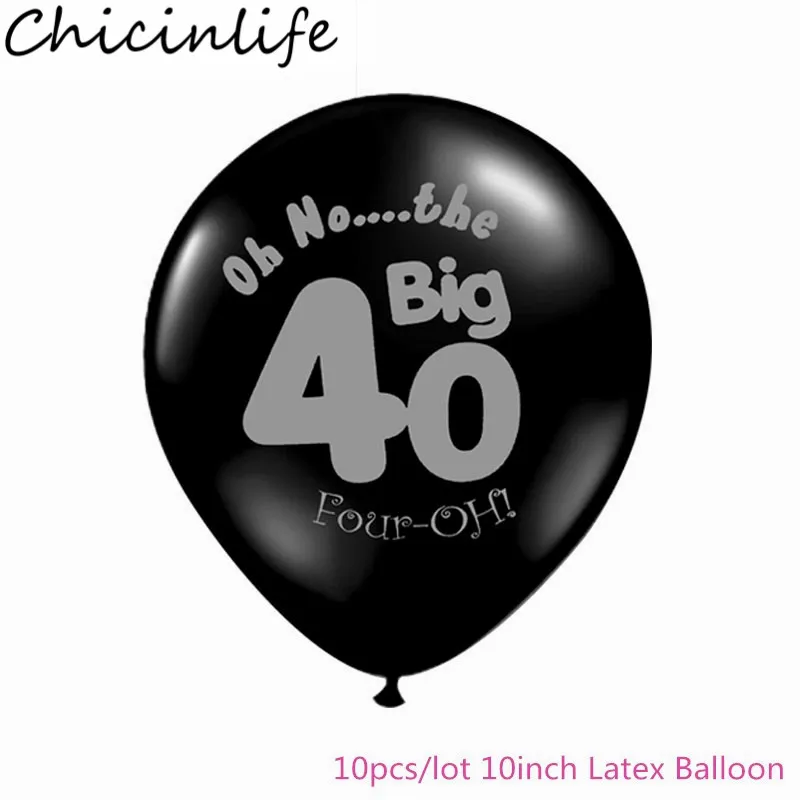 Chicinlife 12 дюймов Rosegold 30 40 50 лет конфетти воздушные шары для взрослых с днем рождения Юбилей шары Декор поставки - Цвет: Black 40