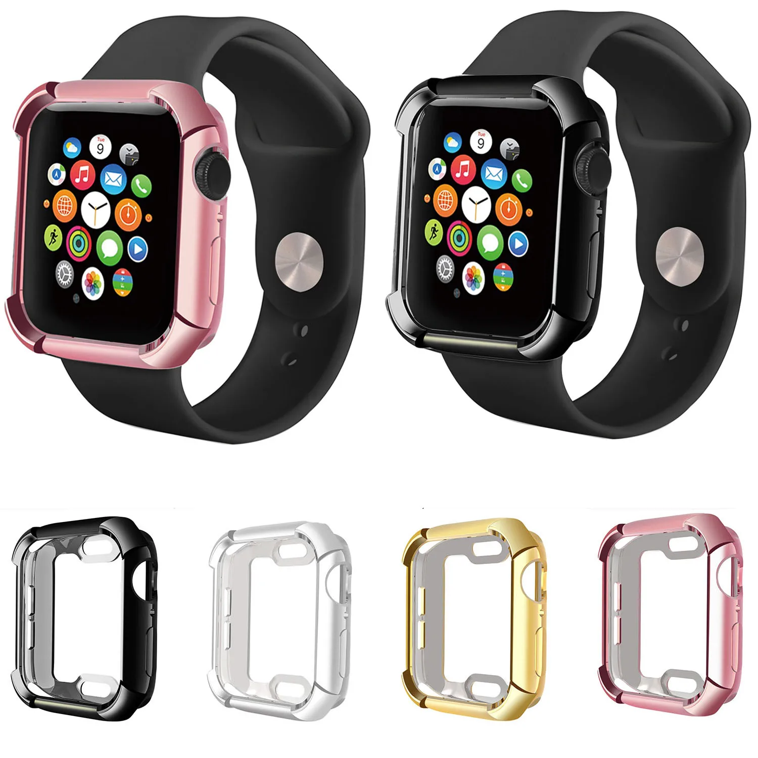 Силиконовый чехол из ТПУ с покрытием для Apple Watch Series 4 Чехол 44 мм 40 ударопрочный