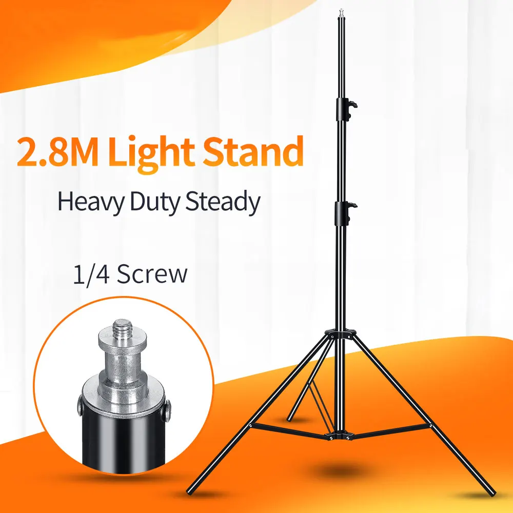 

2.8M 110in Heavy Duty Light Stand Tripod with 1/4 Screw for Photo Studio Softbox Video Flash Umbrellas Reflector Lighting