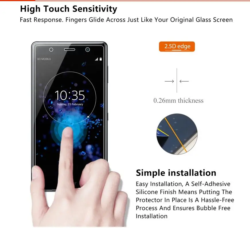 2 упак./лот с уровнем твердости 9H премиум-класса из закаленного Стекло для sony Xperia XZ2 компактный мини Экран защитная плёнка для НУА Вэй для sony Xperia XZ2