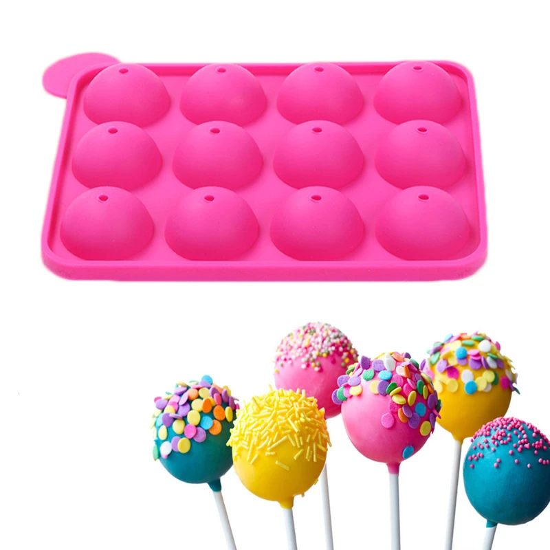 Diyの12ラウンドロリポップ洋菓子トリュフクリスマスパーティーキャンディケーキポップ金型 Round Lollipops Cake Pop Moldcake Pops Aliexpress