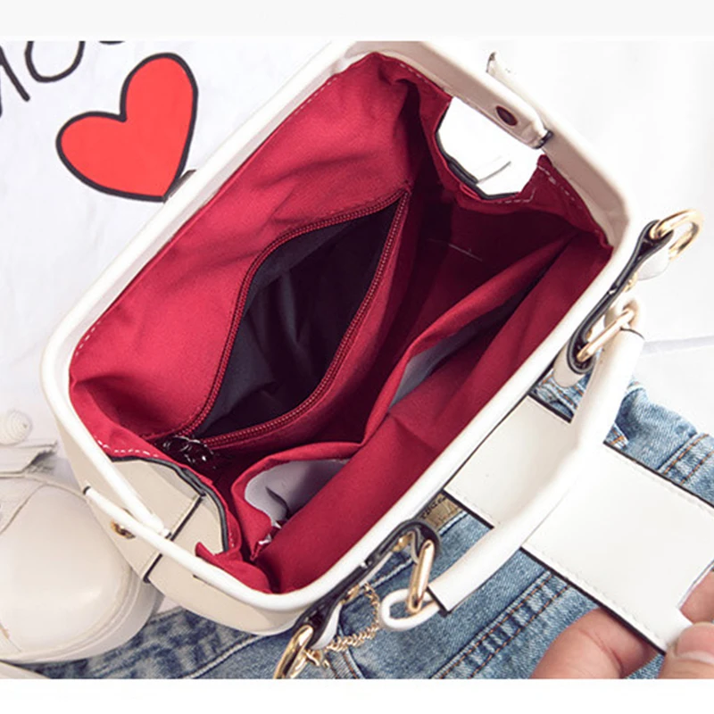 

Female bag, one shoulder hand cross body bag, 2019 new embroidered lipstick doctor bag personality