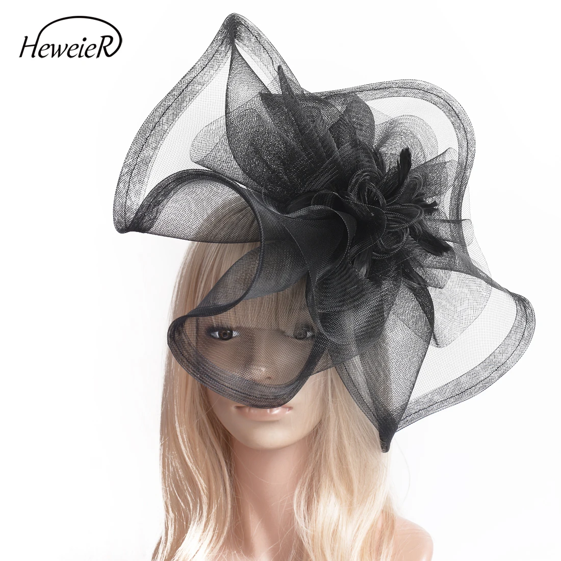 large black hat fascinator