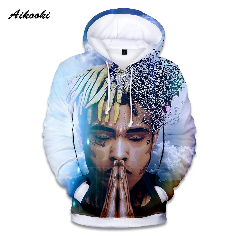 Толстовка Aikooki Xxxtentacion мужские свитшоты грустного цвета пуловер с капюшоном в