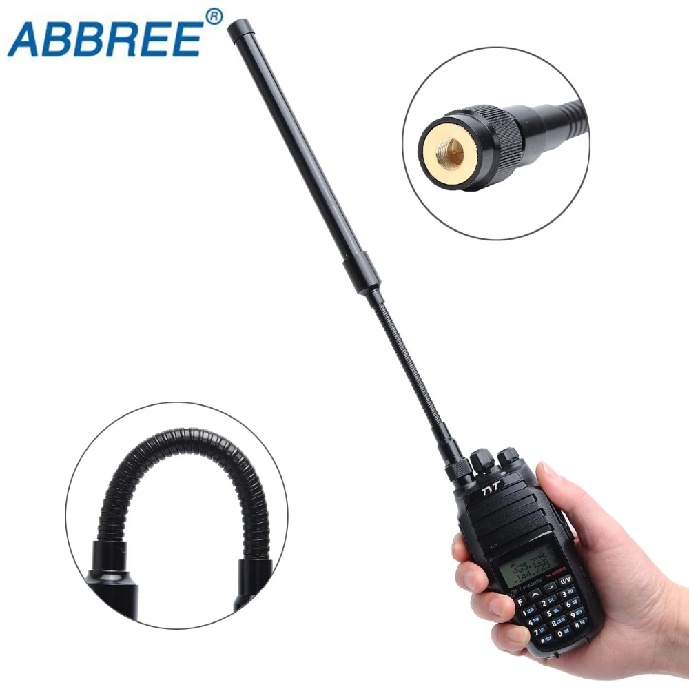 Рация ABBREE AR 148 SMA Male 144/430 МГц Двухдиапазонная тактическая антенна гусиная шея для