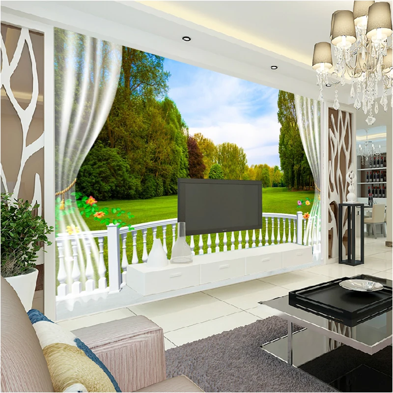 

beibehang papel de parede 3d perspective prairie grove den background wallpaper mural marriage room European-style wallpaper