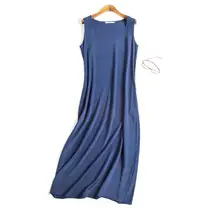 Модное Новое женское длинное платье 19 мм шелковое платье без рукавов винно-черное летнее платье с карманами YH205