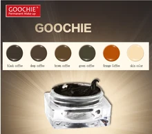 Goochie Permanent Makeup paste eyebrow pigment brown, deep coffee,black coffee, green coffee, Orange Coffee &skin color