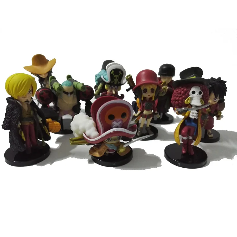 

9 pcs/set one piece anime figures Q Version 67S' One Piece Luffy Zoro Joe Red section PVC Collection Model Toys Japanese Anime