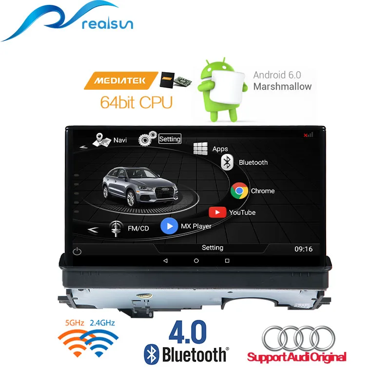 Realsun 7 дюймов Audi A3 MMI стандарт высокий Android 0 gps навигация 3гб ОЗУ 32 Гб ПЗУ
