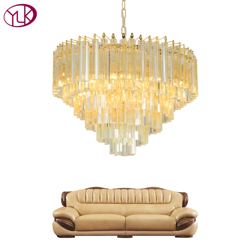 

Youlaike Modern Crystal Chandelier For Living Room Luxury Hanging Crystals Lighting Fixtures Gold LED Lustres De Cristal