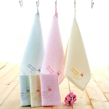 

Waffle 100% cotton Children's face towel Hand towel Hook Design Soft Cartoon Outdoor Travel Kindergarten Face towel Hand towel