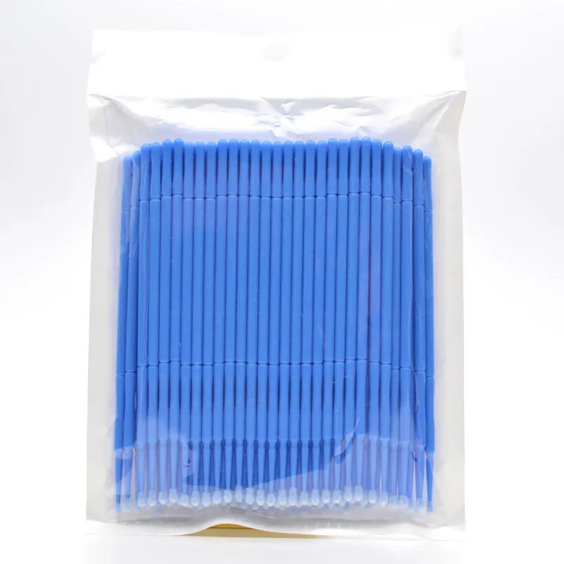 100 шт микро щеточки одноразовые аппликаторы тампоны для наращивания ресниц тушь для ресниц Кисть для макияжа глаз клей инструмент для удаления - Цвет: Blue M