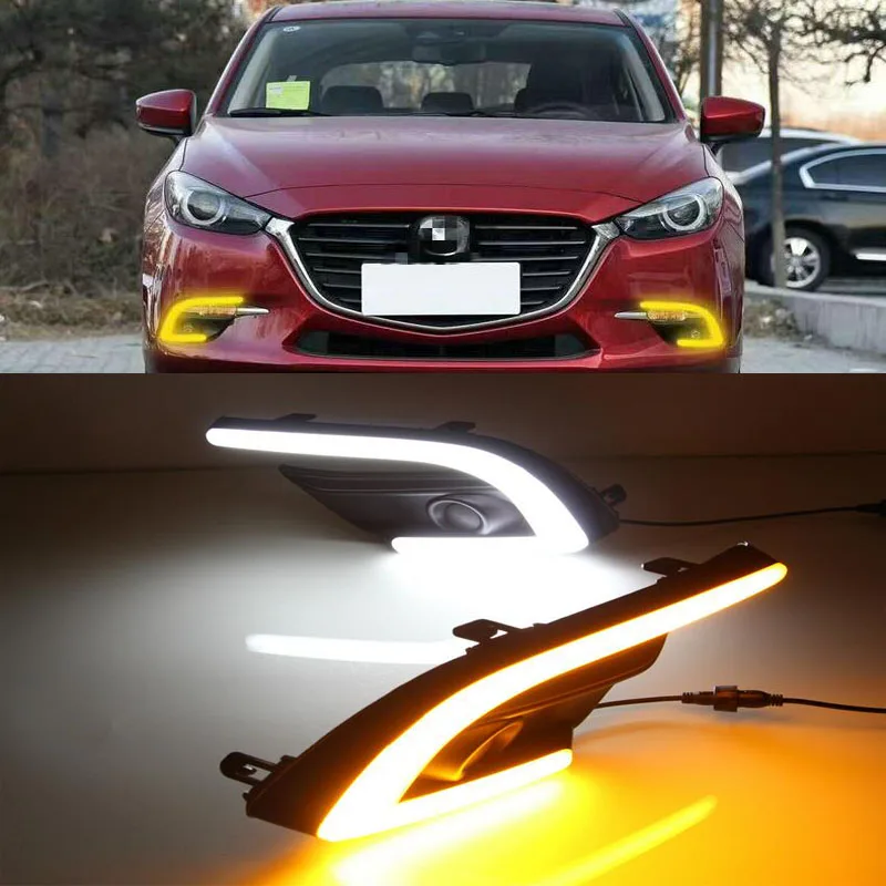 2pcs Car DRL LED Daytime Running Light Daylight For Mazdas 3 M3 Axela 2017car drldaytime