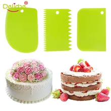 3 шт./компл. Пластик для края торта боковой скребок шпатели выпечки торта-зубчатые крем скребок многоразовые инструменты для украшения торта