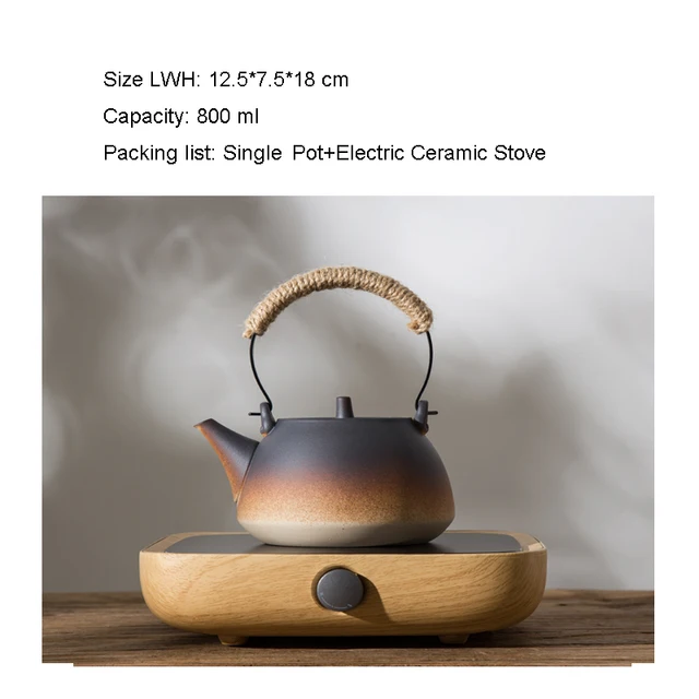 220V Electronic Tea Stove Heater + Teapot Set Warmer Electric heating Ceramic Stove Kit for