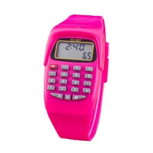 font b Calculator b font Watch LED Children Fashion Colorful Plastic Electronic Jelly Student Casual