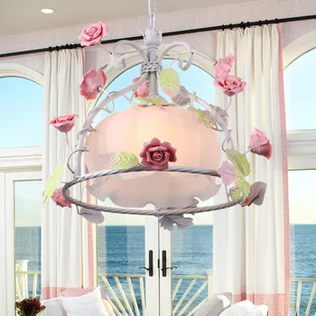 

European Children's Iron Single Head Lamp Lamp American Restaurant Pastoral Romantic Princess Bedroom Chandelier Lamp