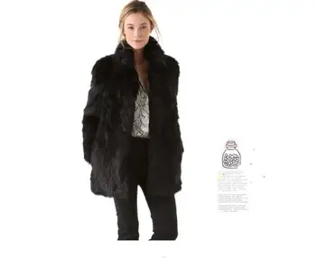 

2017 autumn and winter imitation fur women's coat hooded fox fur luxury long coat fashion temperament fur coat
