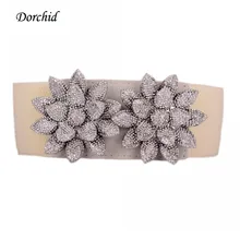 Dorchid Women Fashion Metal Belts Vintage Flaoral Pattern Wide Cummerbunds Stretch Belts Waistbund Designer Belts High Quality