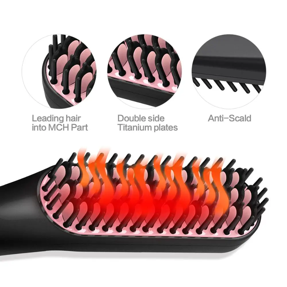 Professional Men Beard Straightener Comb Hair Straightener Hot Iron Brush Electric Hot Beard Styling Comb Straighten Hair